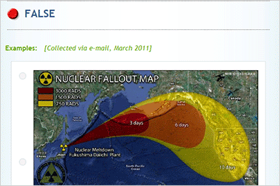 Fallout Map from Japanese Nuclear plant radiation leaks
