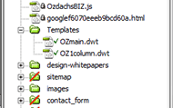File listing in Dreamweaver shows templates as .dwt