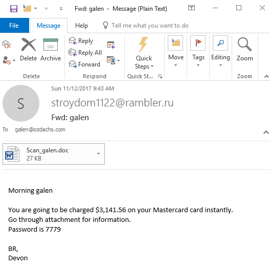 Scam Email